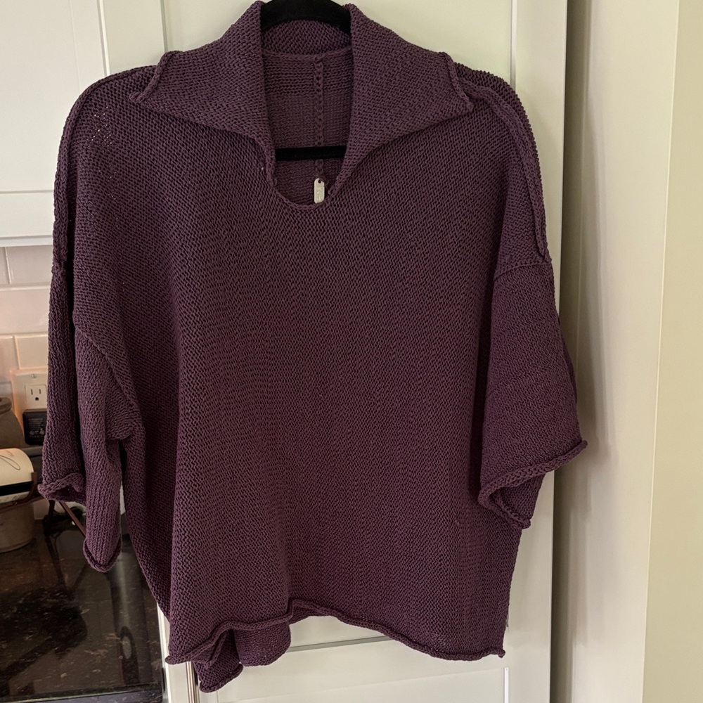Women's Plum Color Chunky Sweater